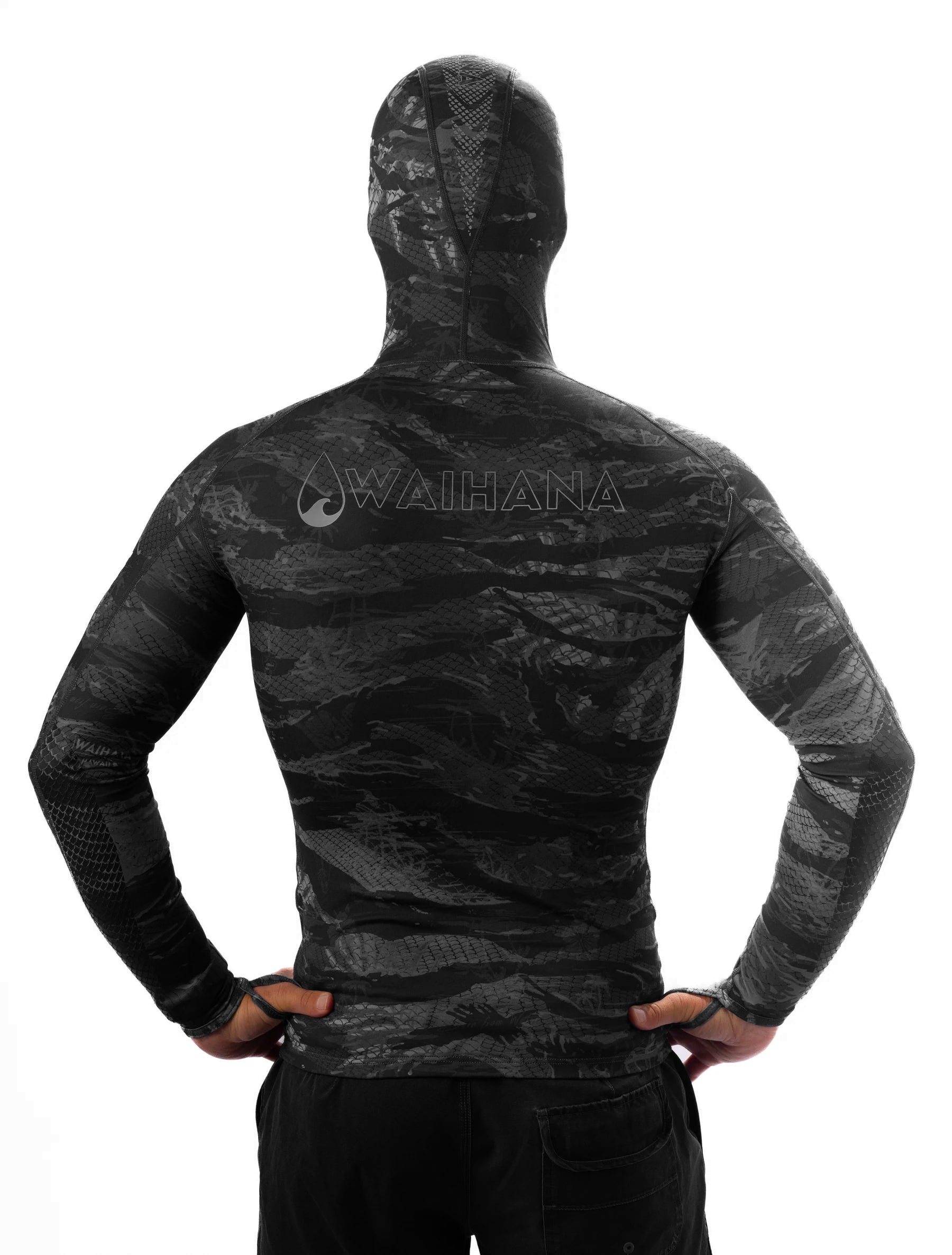 Tropicam Black hooded rashguard