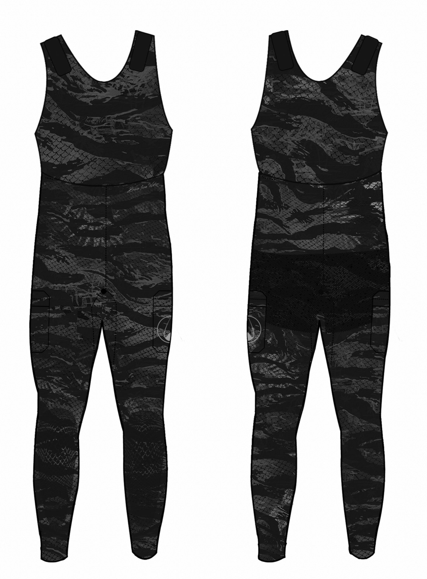 Tropicam Black Farmer John Trousers