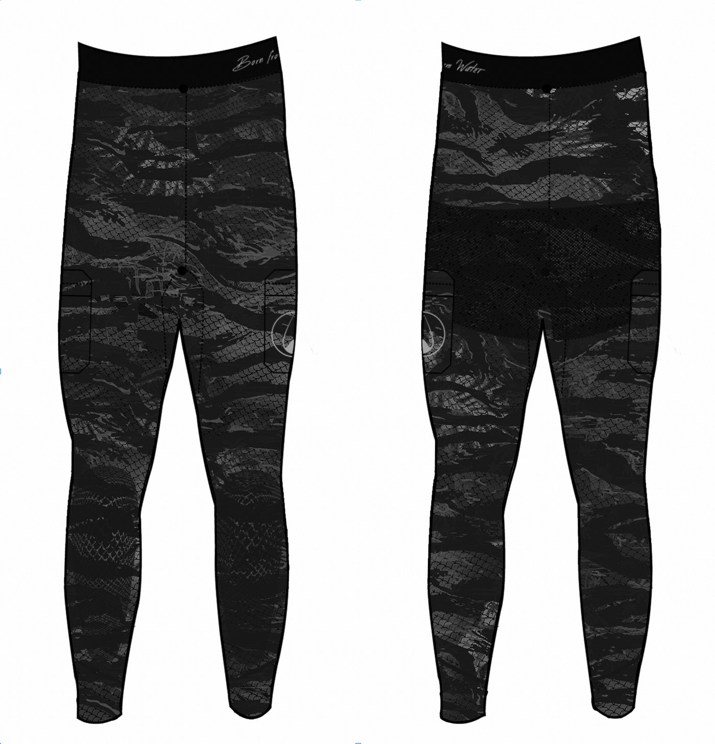 Tropicam Black High Waist Trousers
